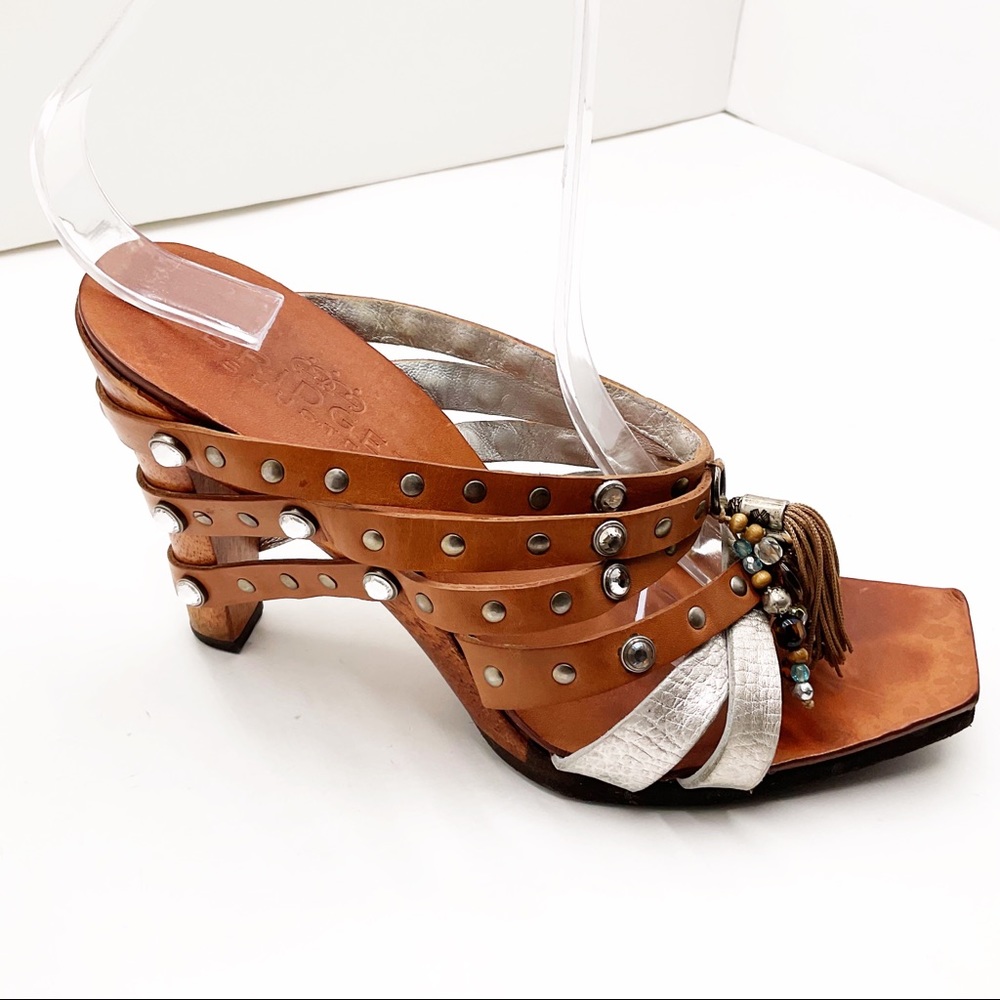 {Bridget Shuster} Obstacle Studded Leather Sandals